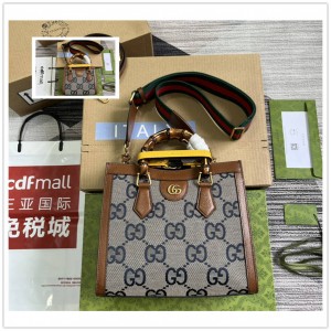 gucci香港官网古驰 702732 702721 Diana小号/中号竹节包托特包