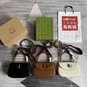 gucci英国官网古驰 672206 Bamboo 1947系列中号竹节手袋