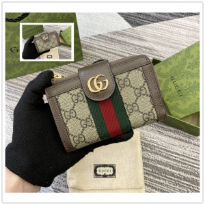 gucci官方网站古驰 725662 Ophidia系列GG全拉链式钱包