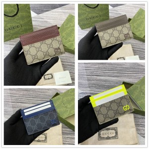 gucci香港官网价格查询古驰 795230 棕色滚边GG卡片夹卡包