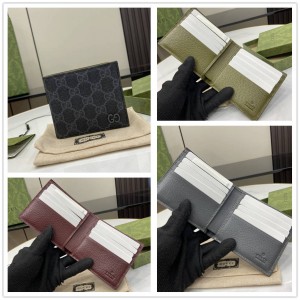 gucci香港古驰 768243 深绿色内饰GG双折钱包