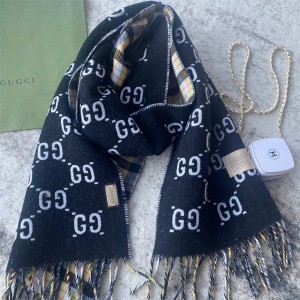 GUCCI古驰597527 双面拼色GG围巾