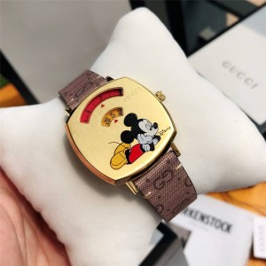 古驰官网情侣款手表米奇印花Disney x Gucci Grip系列腕表610019/YA157420