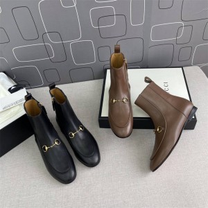 GUCCI古驰女靴496619 经典Jordaan系列及踝靴马衔扣短靴